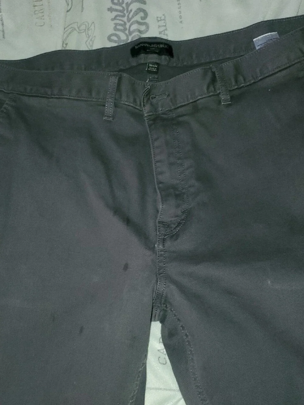 MENS NEW CONDITION BANANA REPUBLIC GREY DENIM AIDEN PANTS. SIZE 36×34